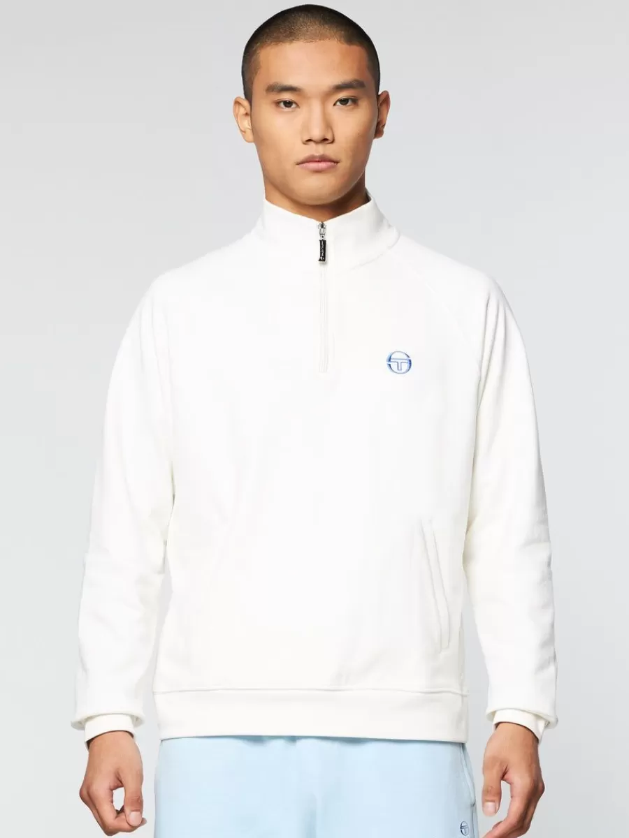 Sweatshirts And Hoodies>Sergio Tacchini Mezza Half Zip- Gardenia