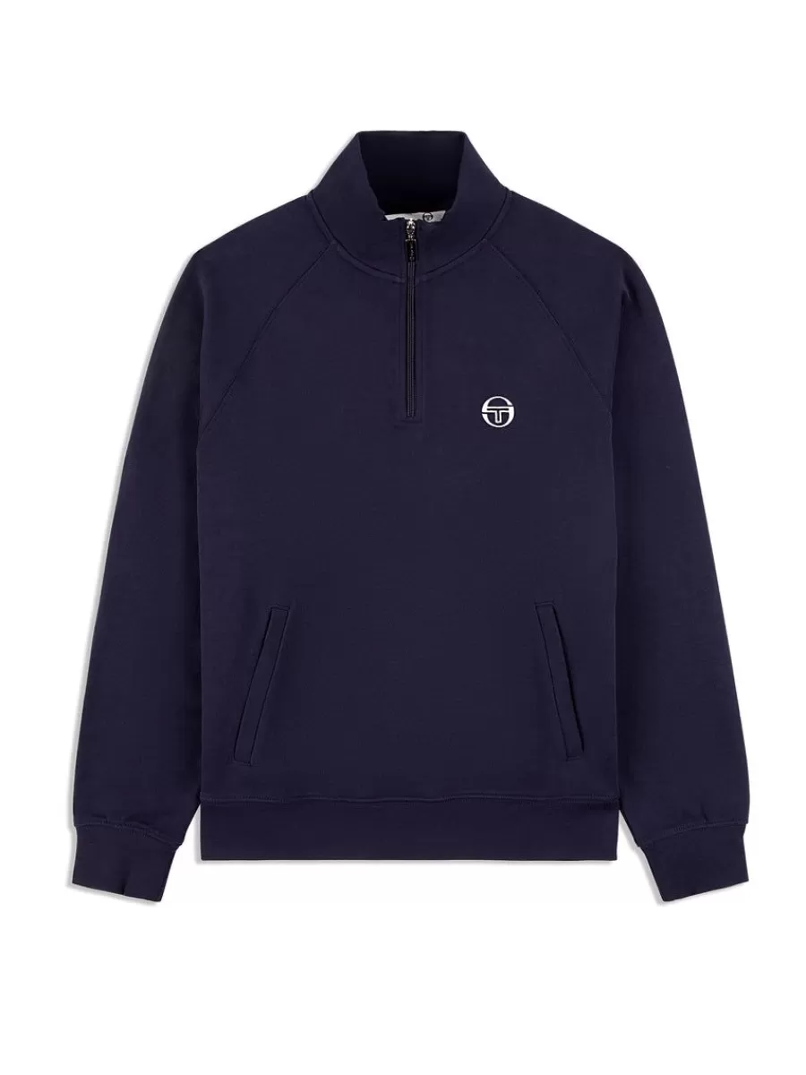 View All>Sergio Tacchini Mezza Half Zip- Maritime Blue