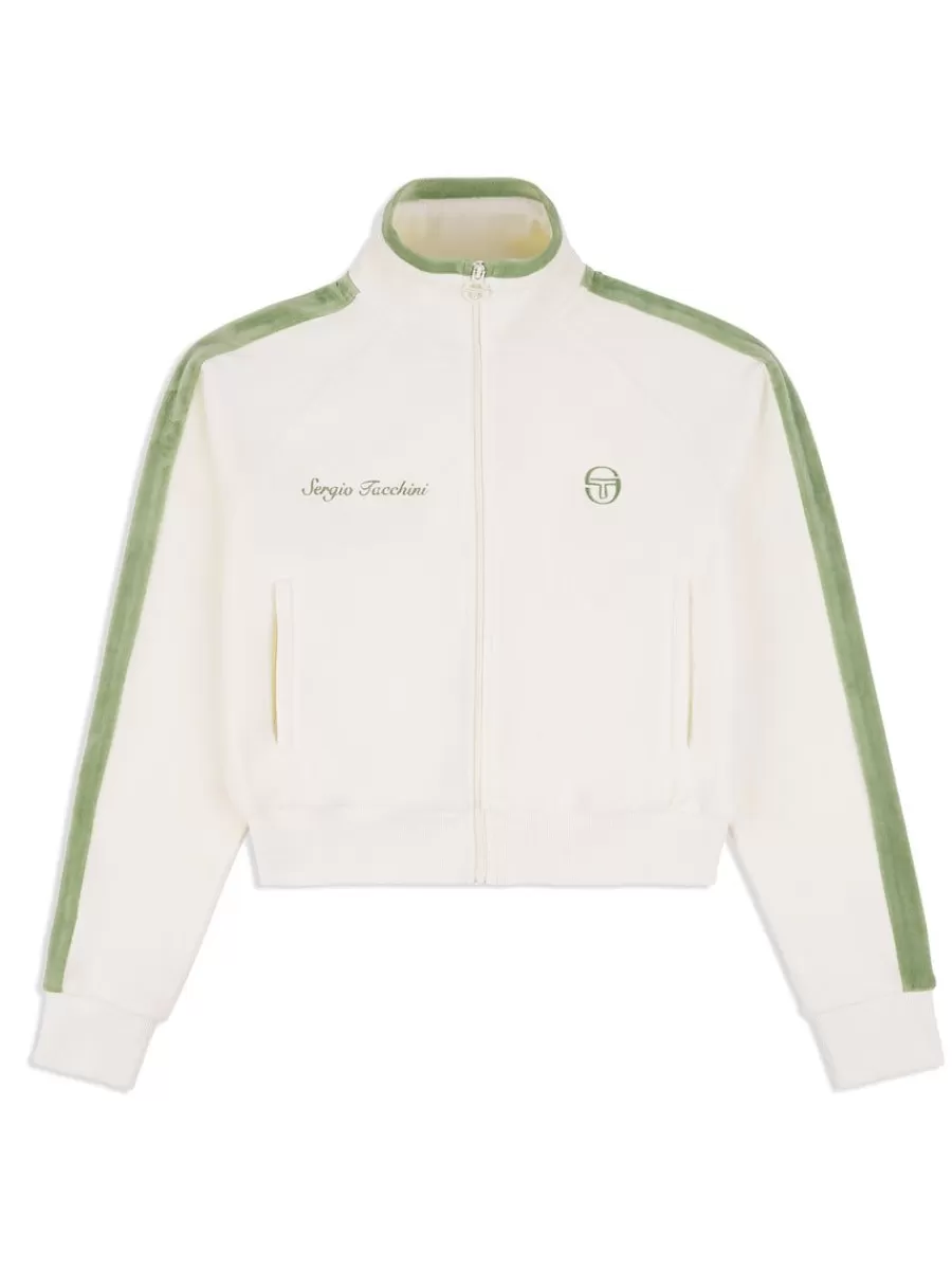 Tracksuits>Sergio Tacchini Miss Carlotta Velour Track Jacket- Gardenia
