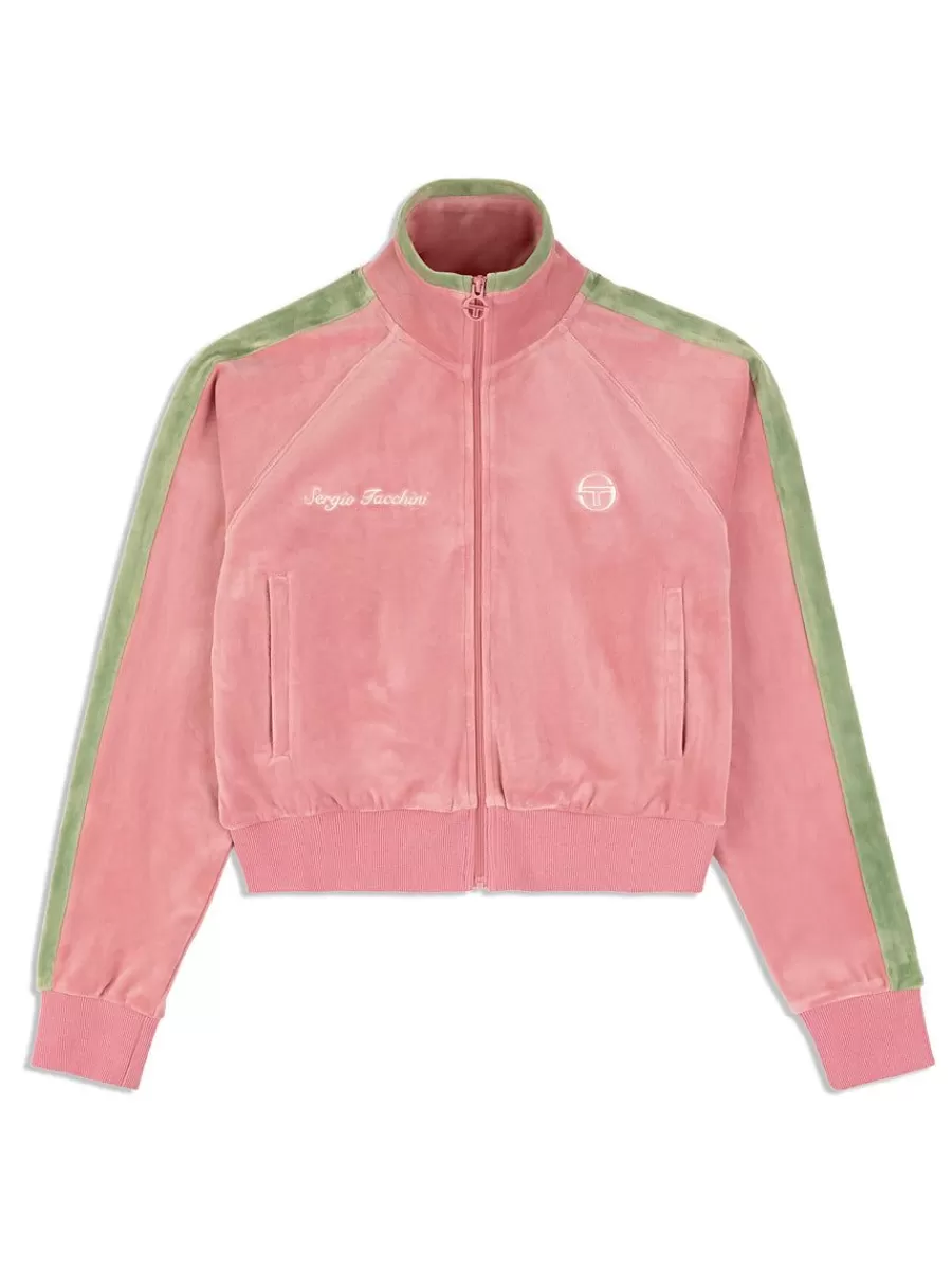 Tracksuits>Sergio Tacchini Miss Carlotta Velour Track Jacket- Wild Rose