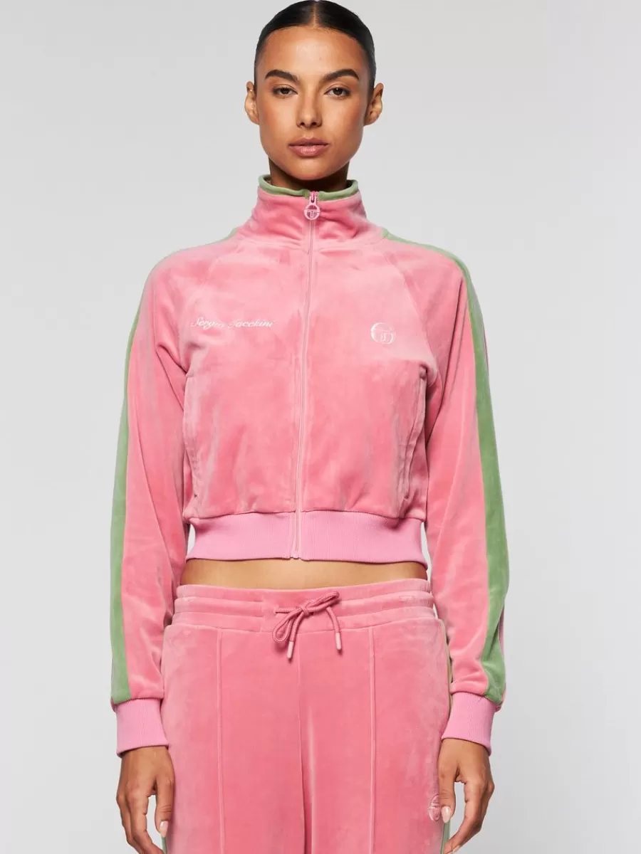 Tracksuits>Sergio Tacchini Miss Carlotta Velour Track Jacket- Wild Rose