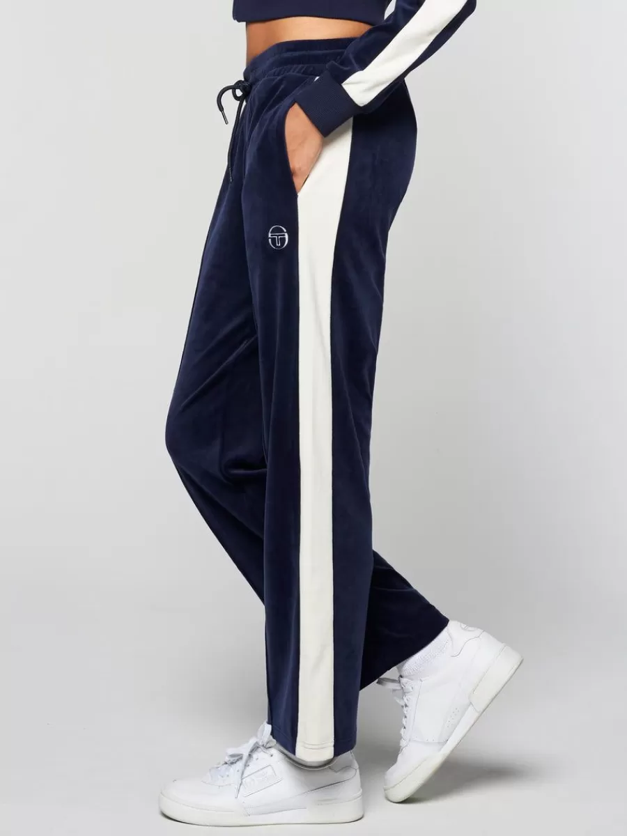 Tracksuits>Sergio Tacchini Miss Carlotta Velour Track Pant- Maritime Blue