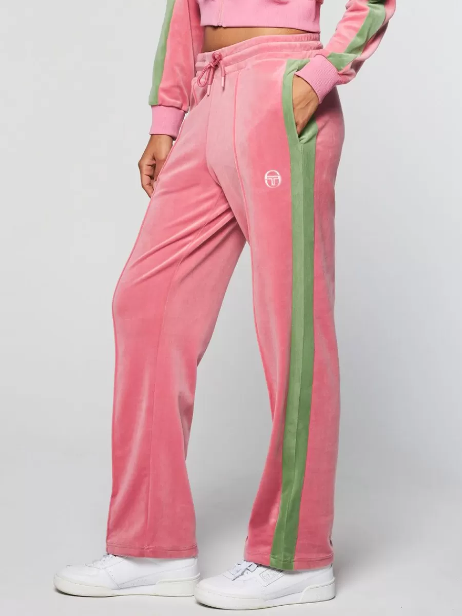 Tracksuits>Sergio Tacchini Miss Carlotta Velour Track Pant- Wild Rose