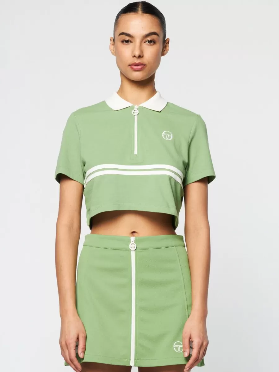 Tops And Sports Bras>Sergio Tacchini Miss Supermac Polo- Jade Green