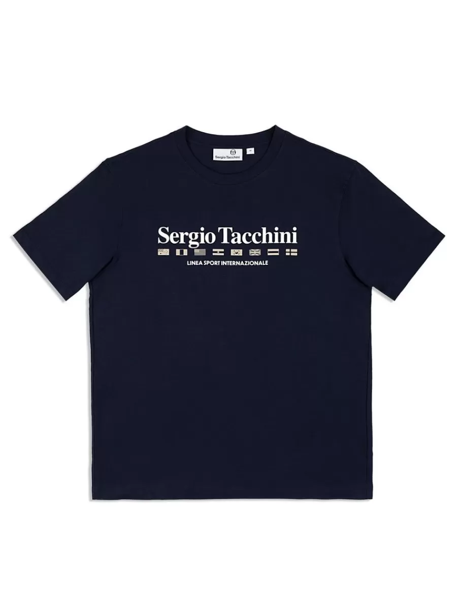 View All>Sergio Tacchini Monda T-Shirt- Maritime Blue