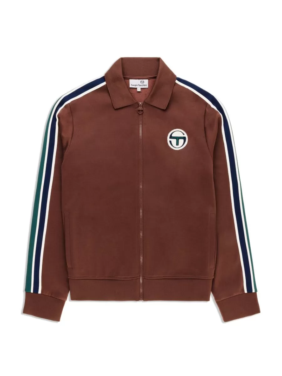 Jackets>Sergio Tacchini Monte Track Jacket Archivio- Deep Mahogany