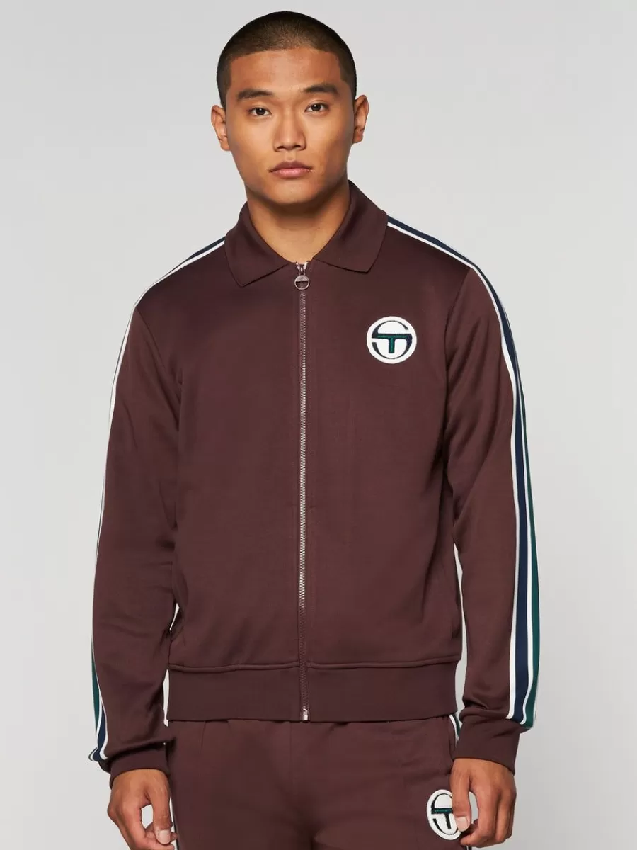 Jackets>Sergio Tacchini Monte Track Jacket Archivio- Deep Mahogany