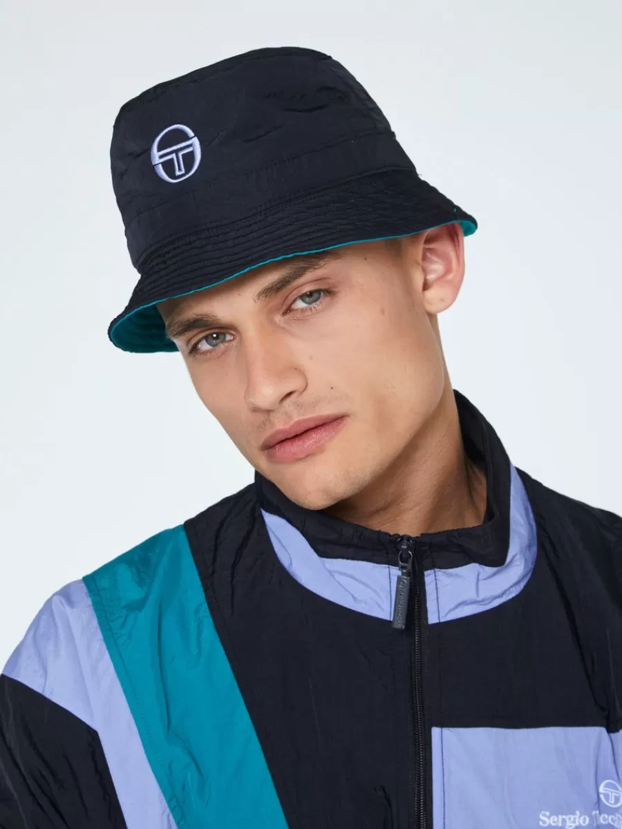 View All>Sergio Tacchini Mosaic Reversible Bucket Hat-Black/Multi