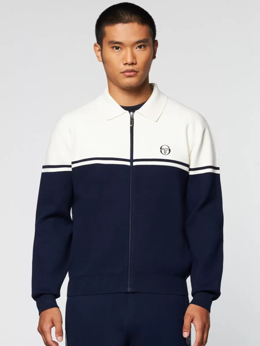 Knitwear>Sergio Tacchini Nostra Track Jacket- Maritime Blue