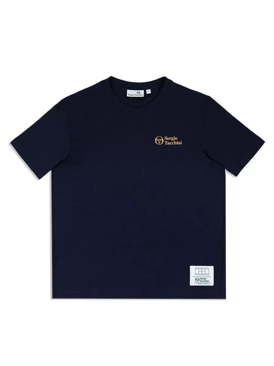 View All>Sergio Tacchini Onda T-Shirt- Maritime Blue