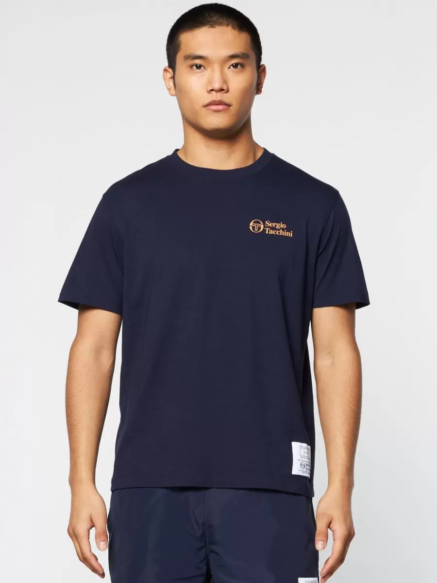 View All>Sergio Tacchini Onda T-Shirt- Maritime Blue