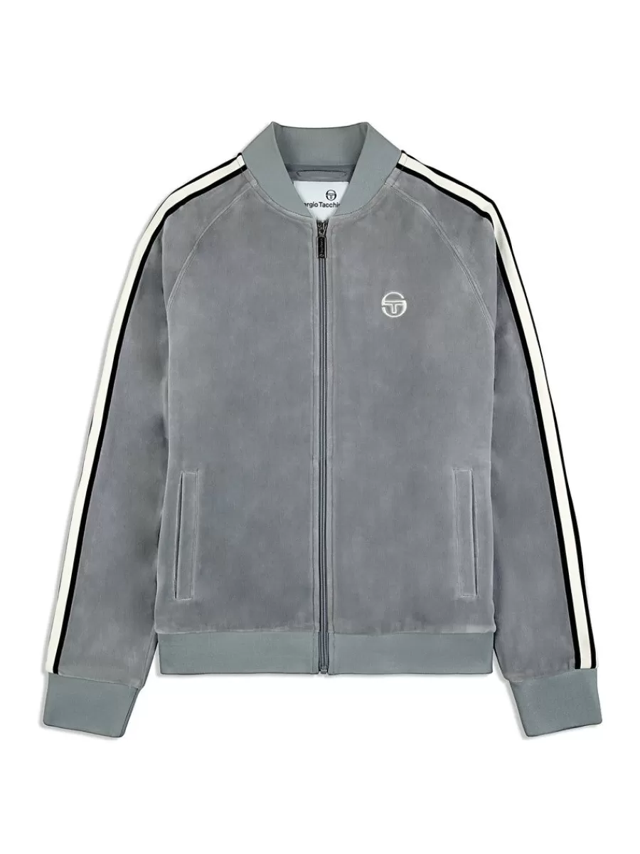 View All>Sergio Tacchini Pereto Velour Track Jacket- Sleet