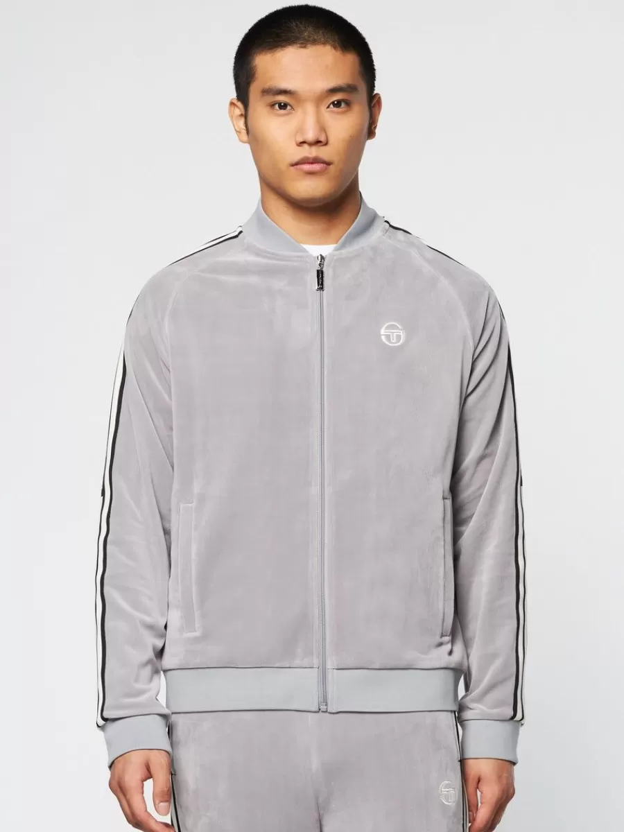 View All>Sergio Tacchini Pereto Velour Track Jacket- Sleet