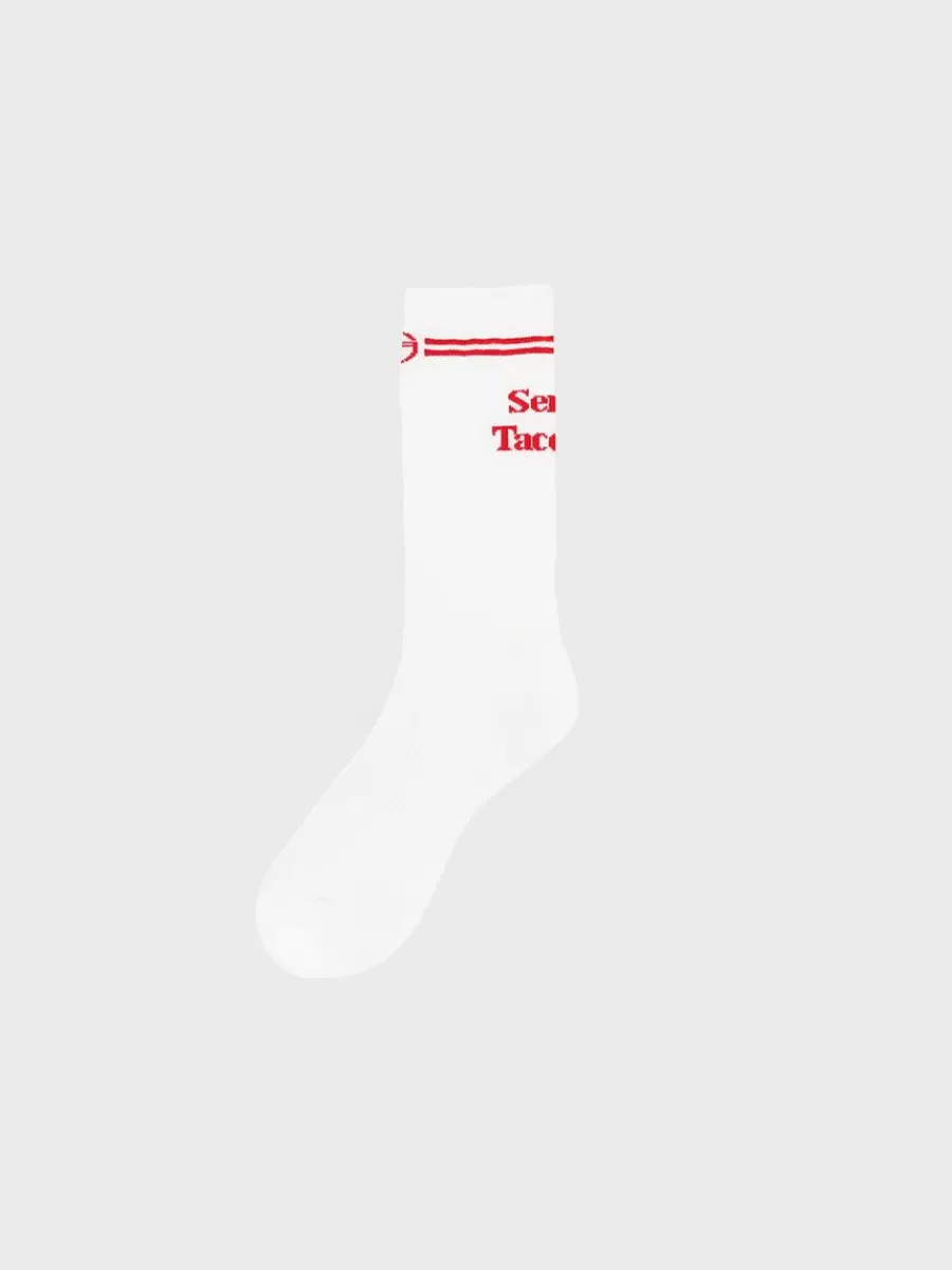 View All>Sergio Tacchini Prep Crew High Socks- White