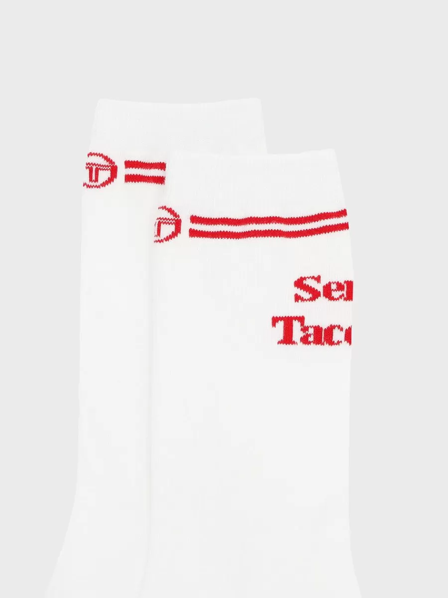 View All>Sergio Tacchini Prep Crew High Socks- White