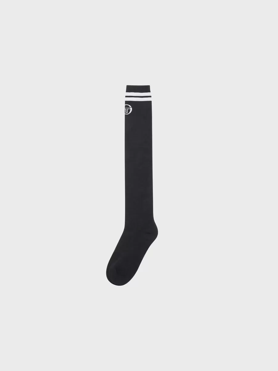 Socks>Sergio Tacchini Prep Knee High Socks- Black