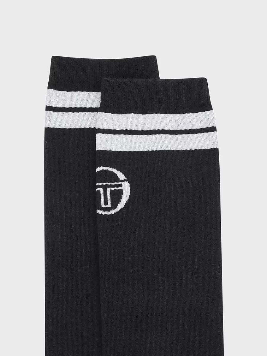 Socks>Sergio Tacchini Prep Knee High Socks- Black