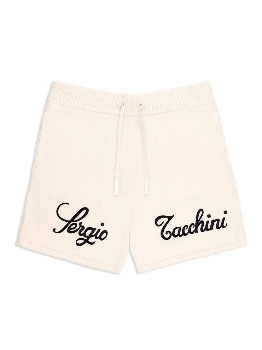 Knitwear>Sergio Tacchini Ricamo Knit Short- Gardenia