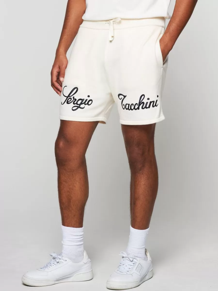 Knitwear>Sergio Tacchini Ricamo Knit Short- Gardenia