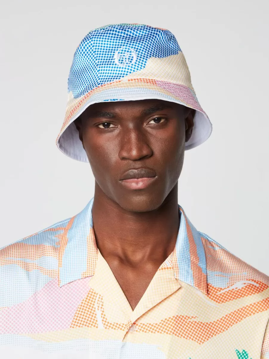 Headwear>Sergio Tacchini Riviera Reversible Bucket Hat- Deep Mint/ Multi