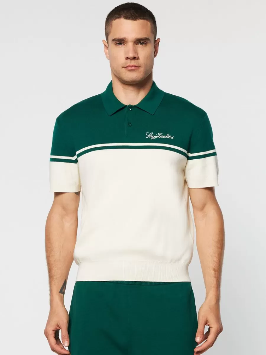 Knitwear>Sergio Tacchini Roselli Knit Polo- Evergreen