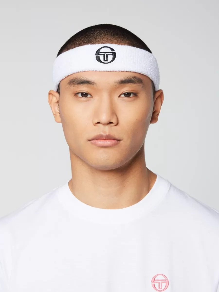 Headwear>Sergio Tacchini Tennis Headband- White