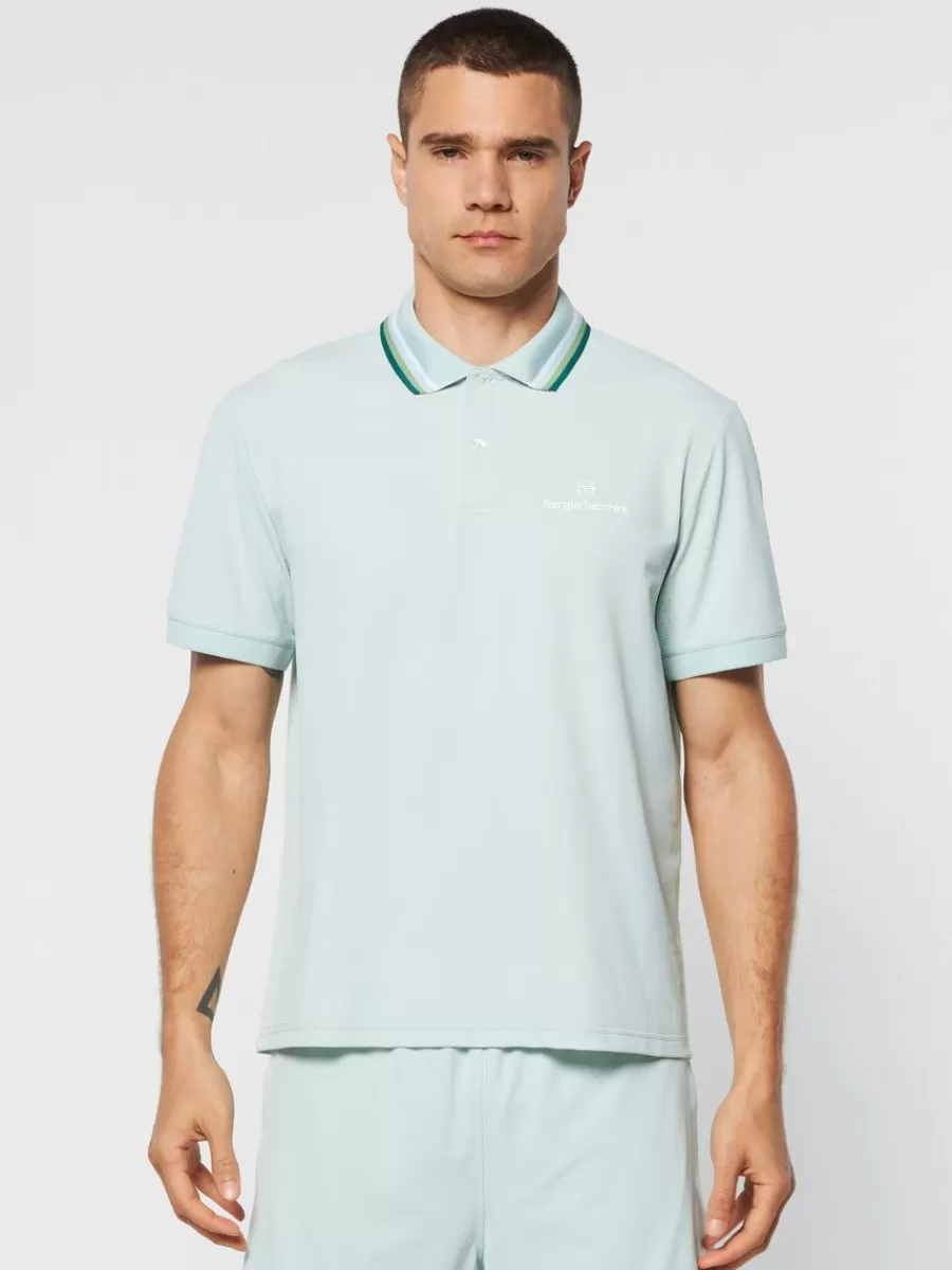 View All>Sergio Tacchini Veloce Polo- Surf Spray